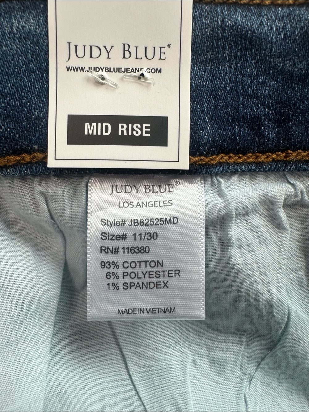 Judy Blue JB82525MD Relaxed Fit Distressed Patch Stretch Jeans Womens Size 11/30 - Picture 5 of 5